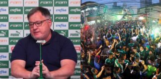 Anderson Barros e torcida do Palmeiras