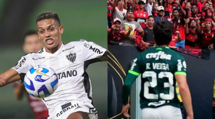 Pedrinho, do Atlético-MG, e Raphael Veiga, do Palmeiras