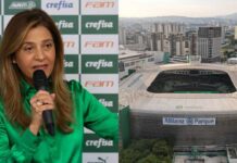 Leila Pereira, presidente do Palmeiras, e Allianz Parque