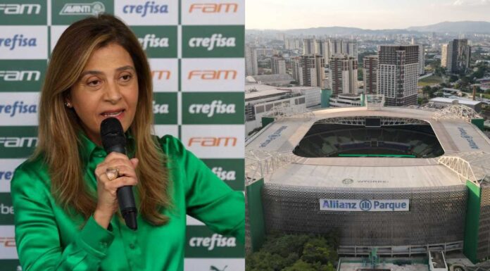 Leila Pereira, presidente do Palmeiras, e Allianz Parque