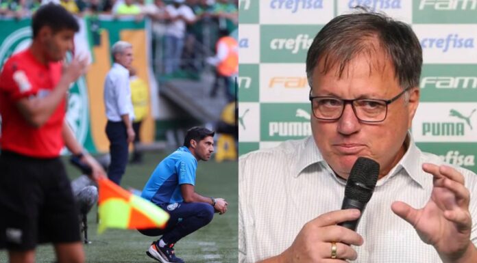 Abel Ferreira e Anderson Barros, do Palmeiras