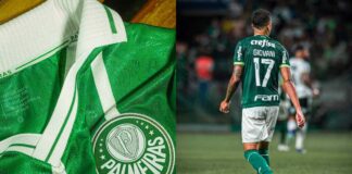 Camisa do Palmeiras e o atacante Giovani