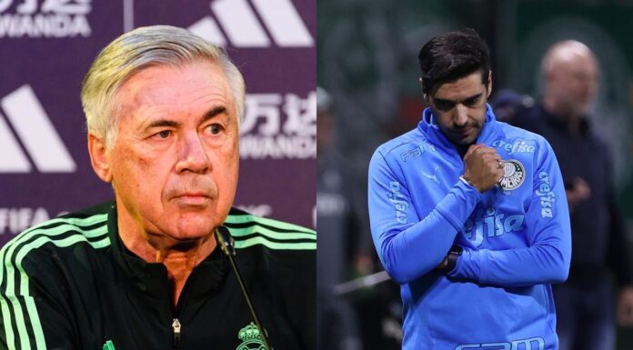 Carlo Ancelotti, da seleção brasileira, e Abel Ferreira, do Palmeiras