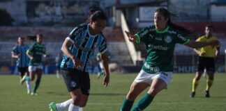 Partida entre as equipes femininas da SE Palmeiras e do Grêmio, pelo Campeonato Brasileiro Feminino, no Estádio Jayme Cintra. (Foto: César Greco)