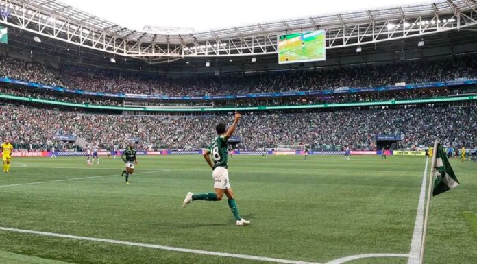 Comemoração de gol do Palmeiras no Allianz Parque