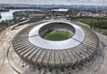 Imagem aérea do Estádio do Mineirão, em Belo Horizonte. (Foto: Marcus Desimoni/PBH)