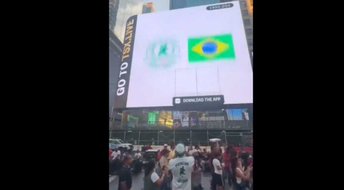 Mancha Alvi Verde cobra reforços em telão na Times Square