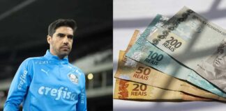 Abel Ferreira, técnico do Palmeiras, e dinheiro brasileiro