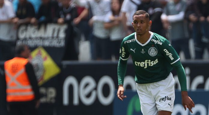 Michel, zagueiro do Palmeiras sub-20 (Foto: Fabio Menotti)