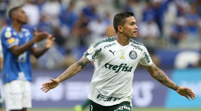 O jogador Dudu, da SE Palmeiras, comemora seu gol contra a equipe do Cruzeiro, durante partida válida pelo Campeonato Brasileiro de 2019, no Estádio do Mineirão. (Foto: César Greco)