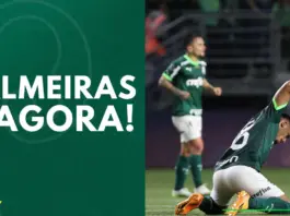 Gabriel Menino bate com as mãos no chão Palmeiras agora