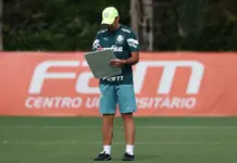 O técnico Abel Ferreira, da SE Palmeiras, durante treinamento, na Academia de Futebol. (Foto: Cesar Greco/Palmeiras/by Canon)