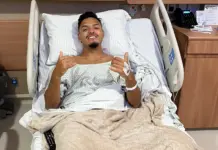 O jogador Gabriel Menino, da SE Palmeiras, passou por cirugia no tornozelo direito após ter uma fratura diagnosticada no local. (Foto: Reprodução Redes Sociais)