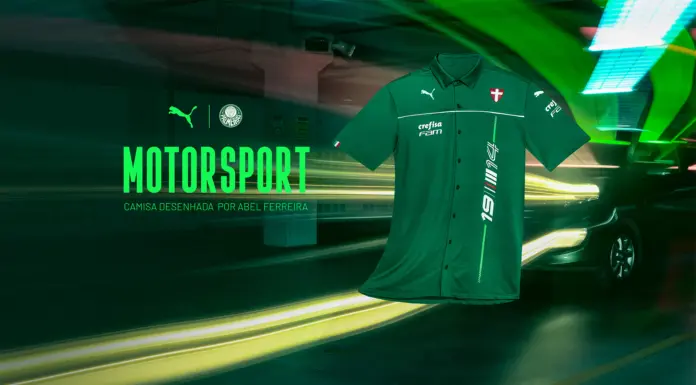 Palmeiras e PUMA lançam camisa desenhada pelo técnico Abel Ferreira e inspirada no automobilismo. (Foto: Reprodução Palmeiras)