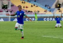 Estêvão, do Palmeiras, atuando pela Seleção Brasileira Sub-17. (Foto: Leto Ribas/CBF)