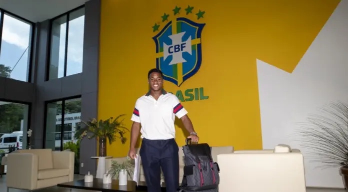 O jogador Endrick, da SE Palmeiras, se junta ao elenco da Seleção Brasileira. (Foto: Joilson Marconne / CBF)