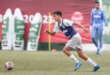 Jogadores do Palmeiras Sub-20 em preparação para a Copinha 2024