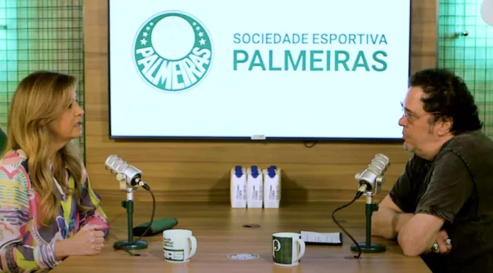 Leila Pereira concede entrevista para Casagrande no Palmeiras