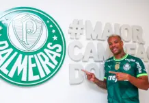 Apresentação do lateral Caio Paulista, na Academia de Futebol do Palmeiras, em São Paulo-SP. (Foto: Fabio Menotti/Palmeiras/by Canon)