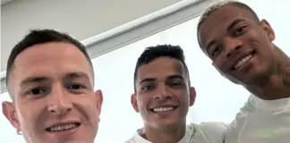 Reforços do Palmeiras, Aníbal Moreno, Bruno Rodrigues e Caio Paulista, se apresentaram na Academia de Futebol para início da pré-temporada. (Foto: Reprodução Palmeiras)