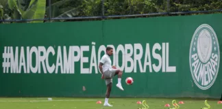 O jogador Dudu, da SE Palmeiras, durante treinamento, na Academia de Futebol. (Foto: Fabio Menotti/Palmeiras/by Canon)