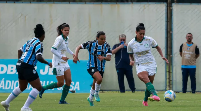 Palmeiras vence o Grêmio, pelo Brasileirão Feminino, em Porto Alegre. (Foto: Paloma Cassiano/Palmeiras/by Canon)