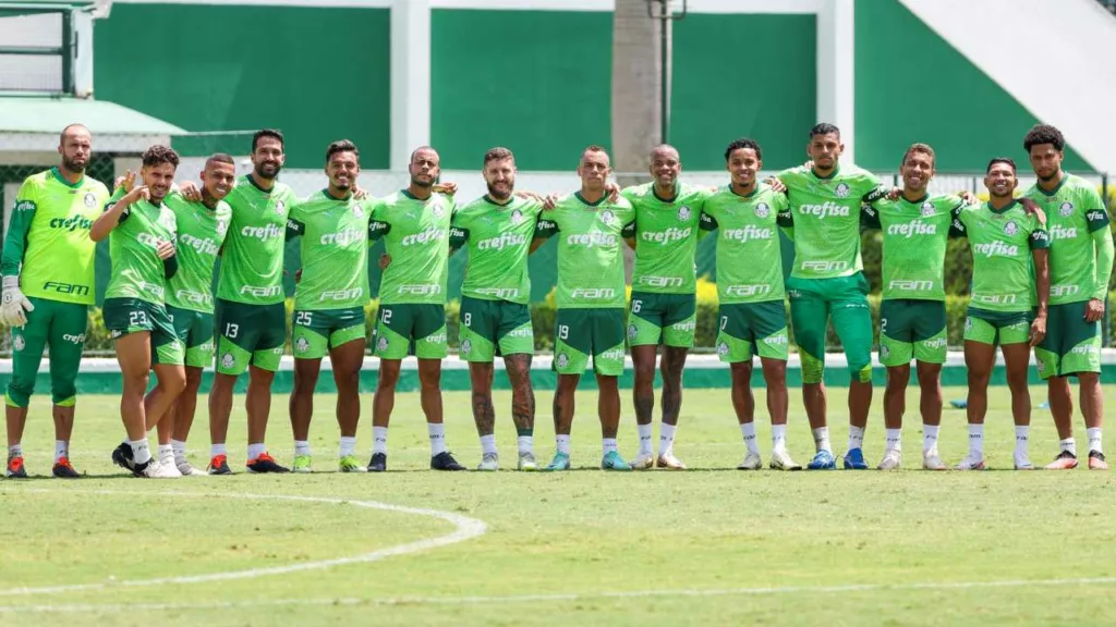 Os atletas da SE Palmeiras, durante treinamento na Academia de Futebol, em São Paulo-SP. (Foto: Fabio Menotti/Palmeiras/by Canon)