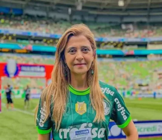 Leila Pereira, presidente do Palmeiras, no Allianz Parque