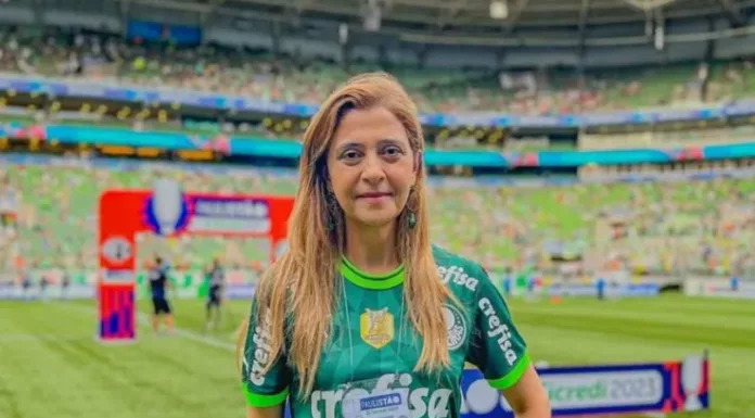 Leila Pereira, presidente do Palmeiras, no Allianz Parque