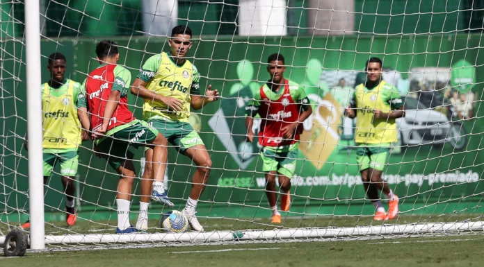 O jogador Bruno Rodrigues, da SE Palmeiras, durante treinamento, na Academia de Futebol. (Foto: Cesar Greco/Palmeiras/by Canon)