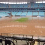 Arena do Grêmio inundada Foto O Tempo