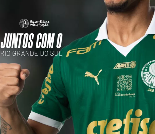 Camisa do Palmeiras com QR da Ação da Cidadania. Foto (Divulgação/Palmeiras)