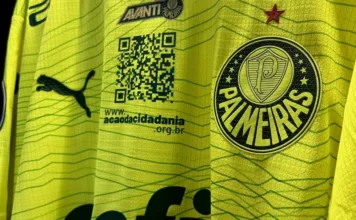 Camisa do Palmeiras com logo da Ação Cidadania