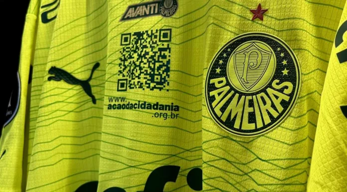 Camisa do Palmeiras com logo da Ação Cidadania