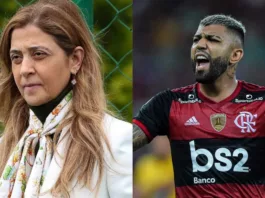 Leila Pereira, do Palmeiras, e Gabriel Barbosa, do Flamengo