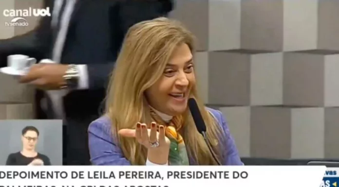 Leila Pereira, presidente do Palmeiras, em CPI