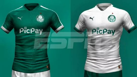 Projeção de como ficaria camisa do Palmeiras com patrocínio do PicPay (Foto: Reprodução/ESPN)