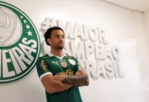 Felipe Anderson se apresentou e treinou com o elenco do Palmeiras. (Foto: Reprodução TV Palmeiras)